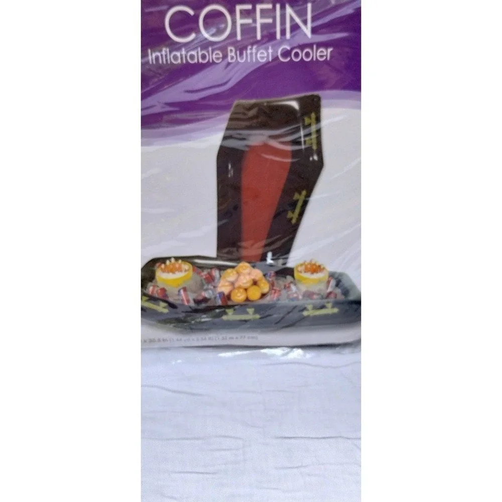 Beistle Coffin Inflatable Buffet Cooler Halloween Party Decoration 30x44‎